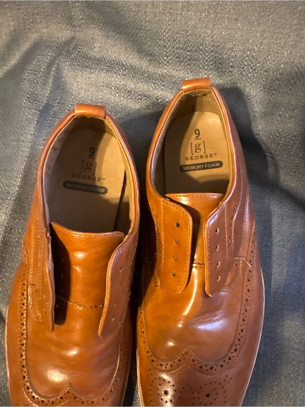 George Men's Brown Wingtip Brogue Derby Shoes